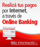 Realizá tus pagos por Internet, a través de Online Banking. Más información »